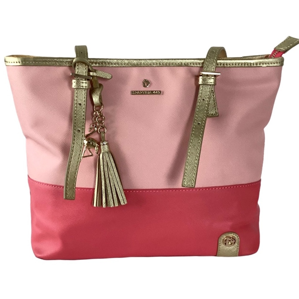 Spartina 449 Medium Retreat Tote Bag Leather Trim Pretty in Pink